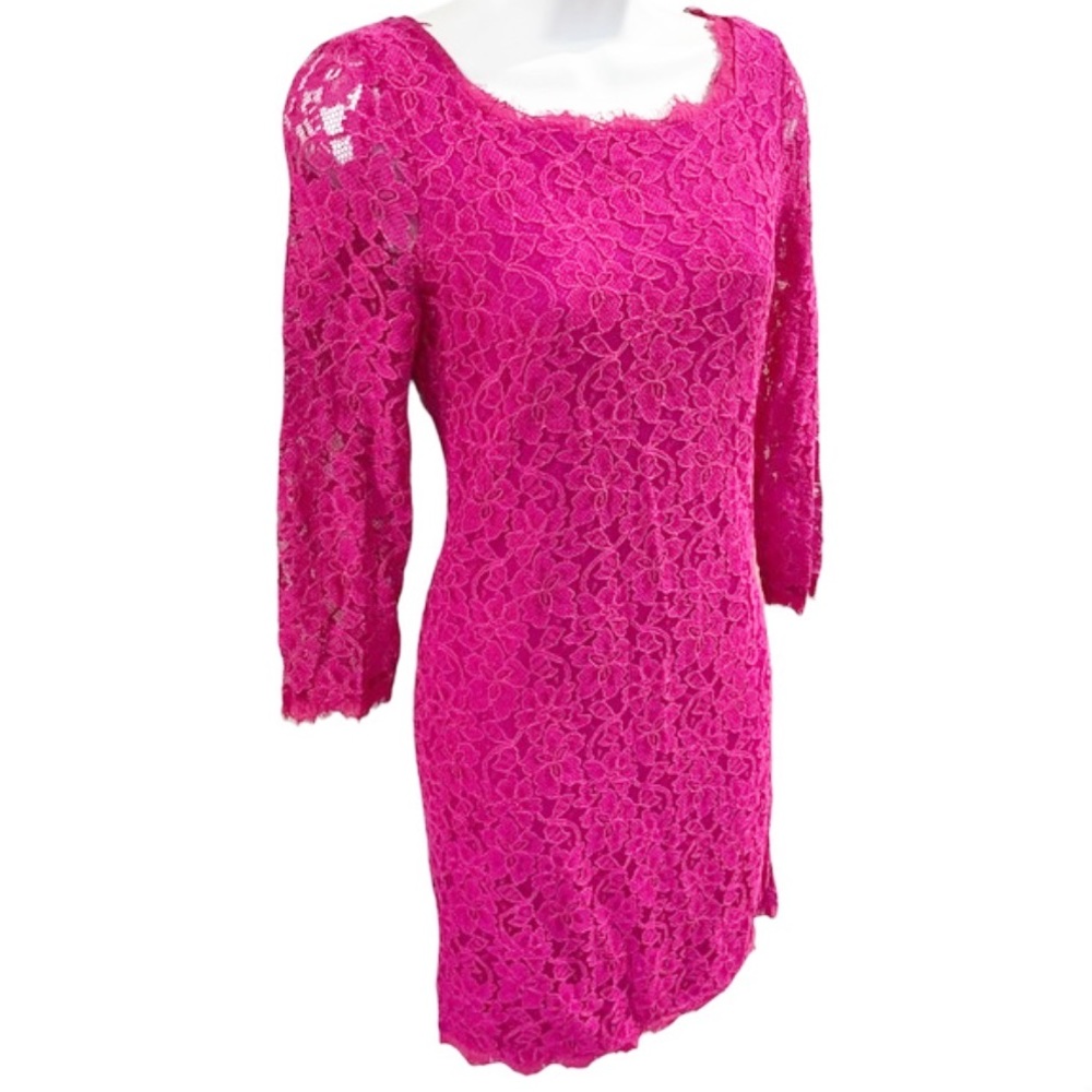 Diane Von Furstenberg Zarita Lace Mini Dress Size 6 - Picture 3 of 14